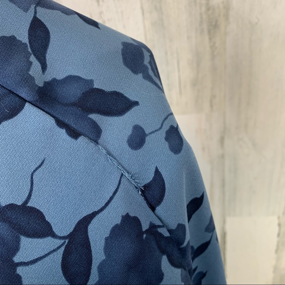 Vintage 90s/Y2K Blue Floral Shadow Print Midi Skirt - Picture 11 of 12